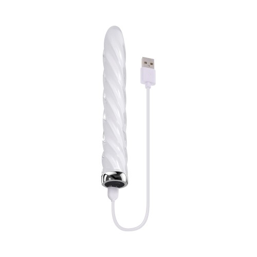 Playboy In A Twist Rechargeable Glass Vibrator for Ultimate Pleasure