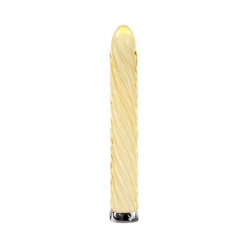 Playboy Giro del Destino Vibrador de Vidrio Recargable Amarillo