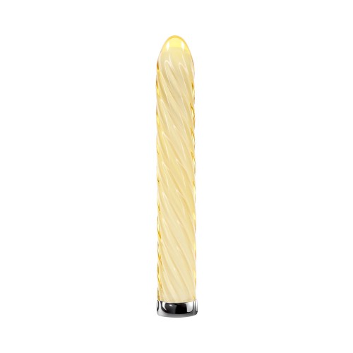 Playboy Giro del Destino Vibrador de Vidrio Recargable Amarillo