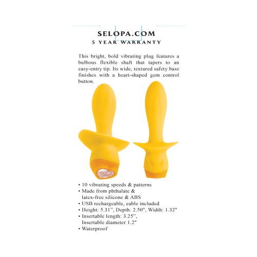 Plug Vibrador Recargable Selopa Mellow Yellow en Amarillo