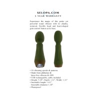 Selopa Heartfelt Rechargeable Vibrating Mini Wand Silicone Green