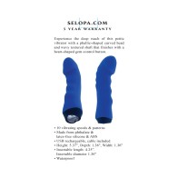 Selopa Rechargeable Silicone Blue Banger Vibrator - Deep Sensations