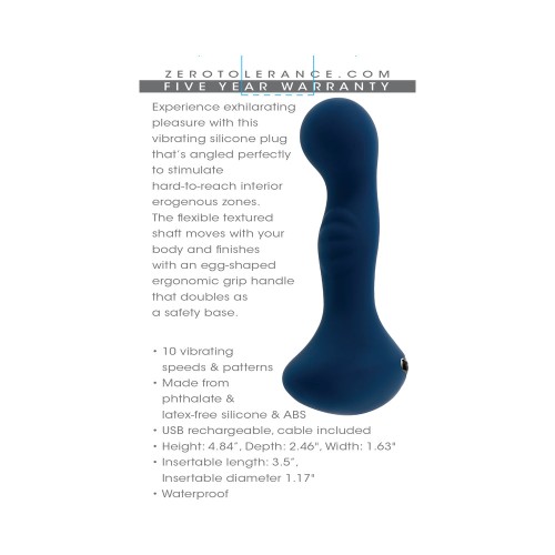 Zero Tolerance Blue Oasis Prostate Vibrator - Rechargeable