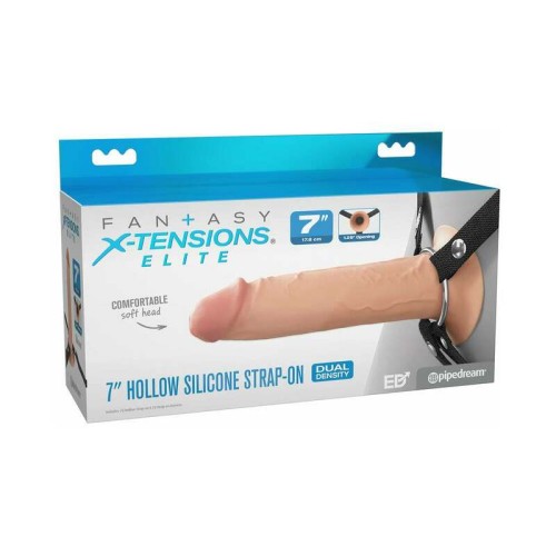 X-Tensions Elite Hollow Silicone Strap-On 7 inches