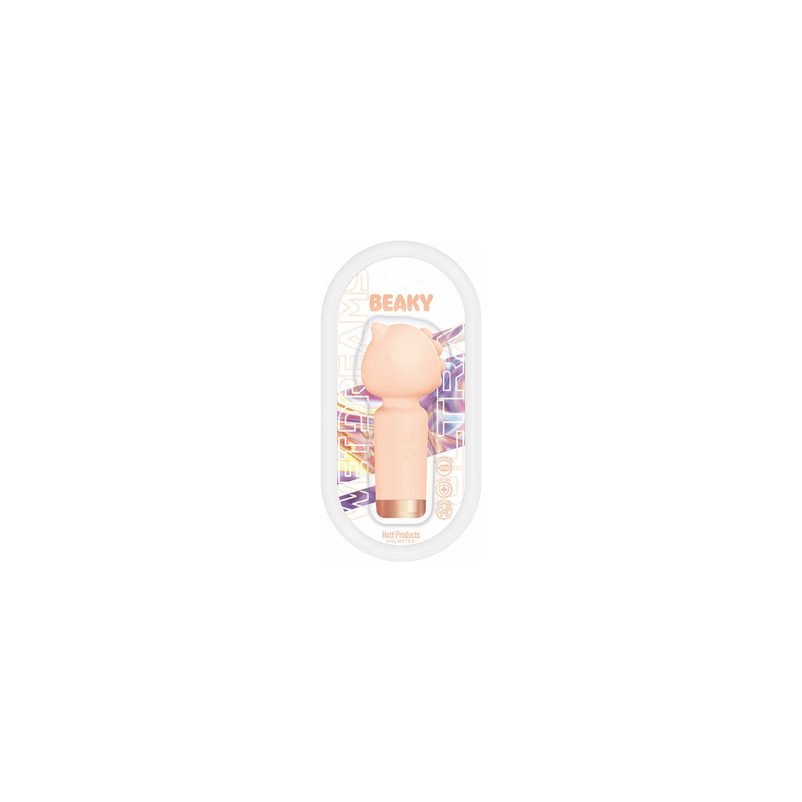 Wet Dreams Beaky Horned Mini Vibe Multi-Speed Silicone Peach