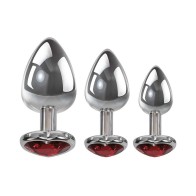 Adam & Eve Three Hearts Gem Anal Plug Set