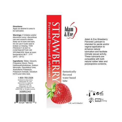 Adam & Eve Strawberry Flavored Lubricant for Oral Pleasure