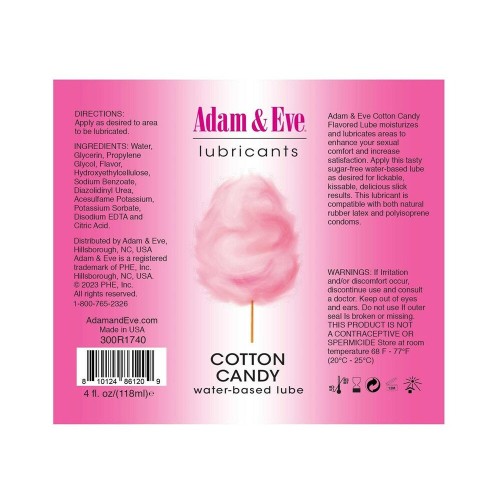 Adam & Eve Cotton Candy Flavored Lubricant 4 oz.