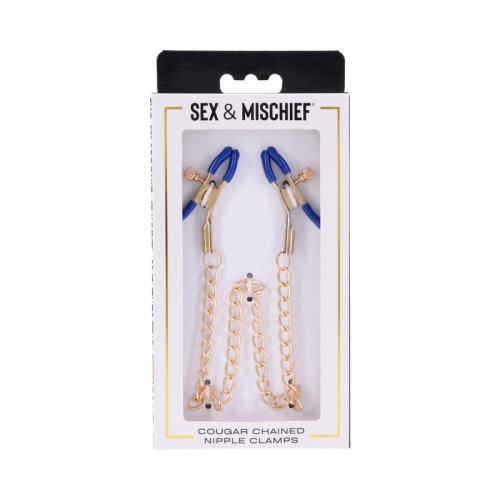 Sportsheets Cougar Chained Nipple Clamps