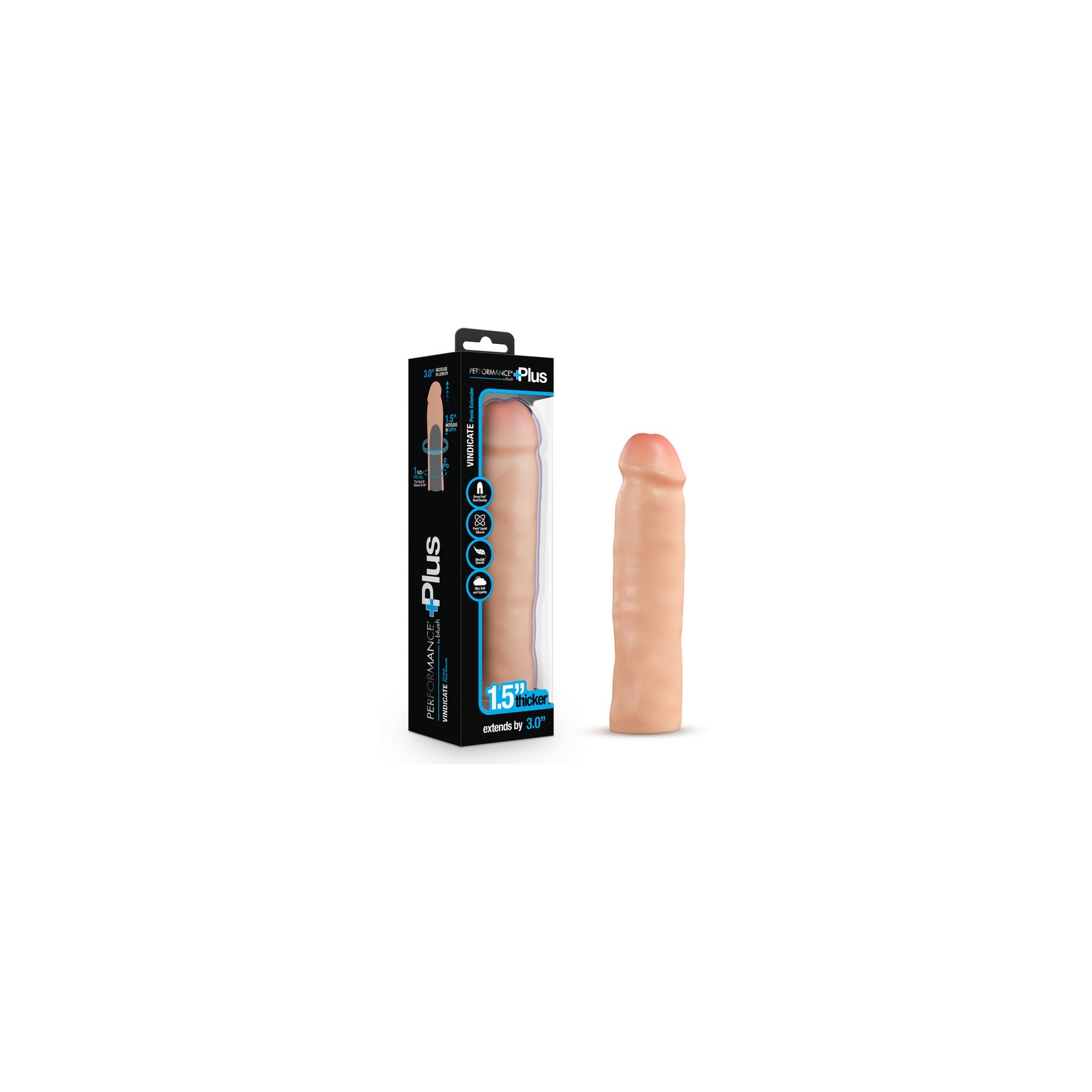 Extensor de Pene de Silicona Performance Plus de 2 Pulgadas - Beige