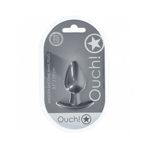 Ouch! Plug Anal Suave de Silicona Mediana 3.1in Gun Metal