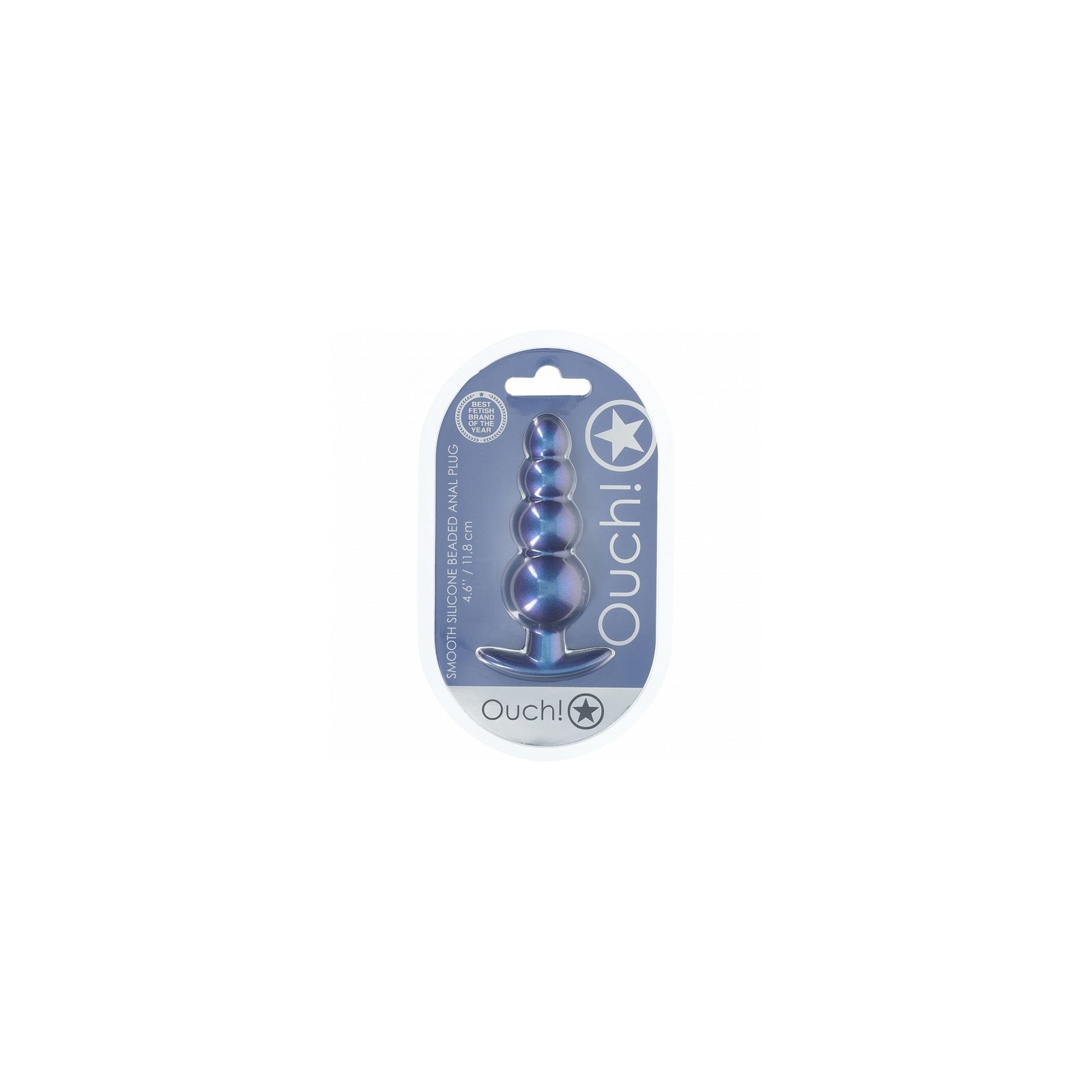 Ouch! Smooth Silicone Beaded Anal Plug 4.6 in.