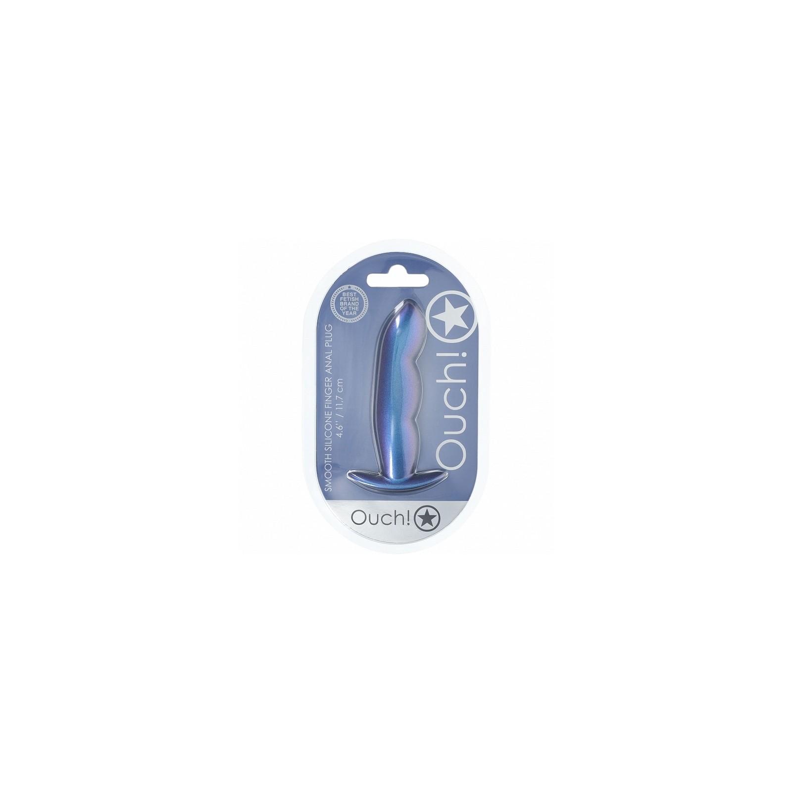 Plug Anal de Silicona Suave Ouch 4.6 in Azul Metálico