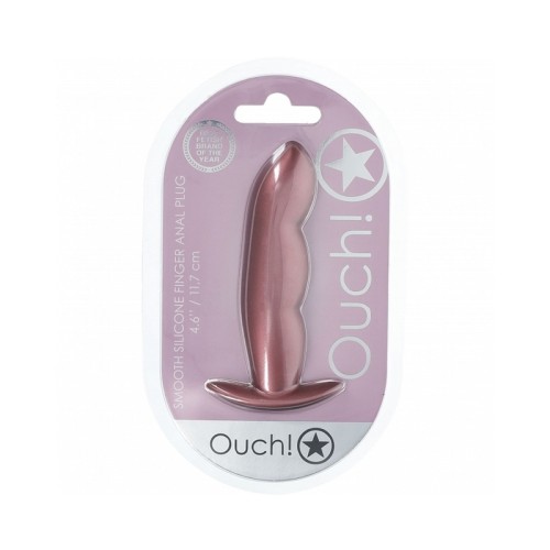 Ouch Smooth Silicone Finger Anal Plug Rose Gold