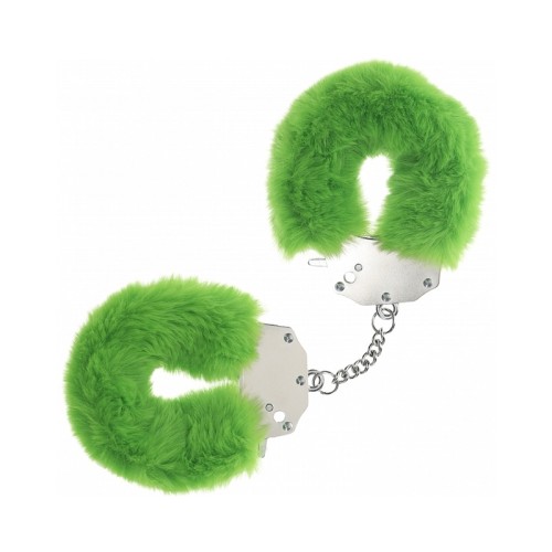 Heavy-Duty Fluffy Handcuffs - Ouch! Green Color