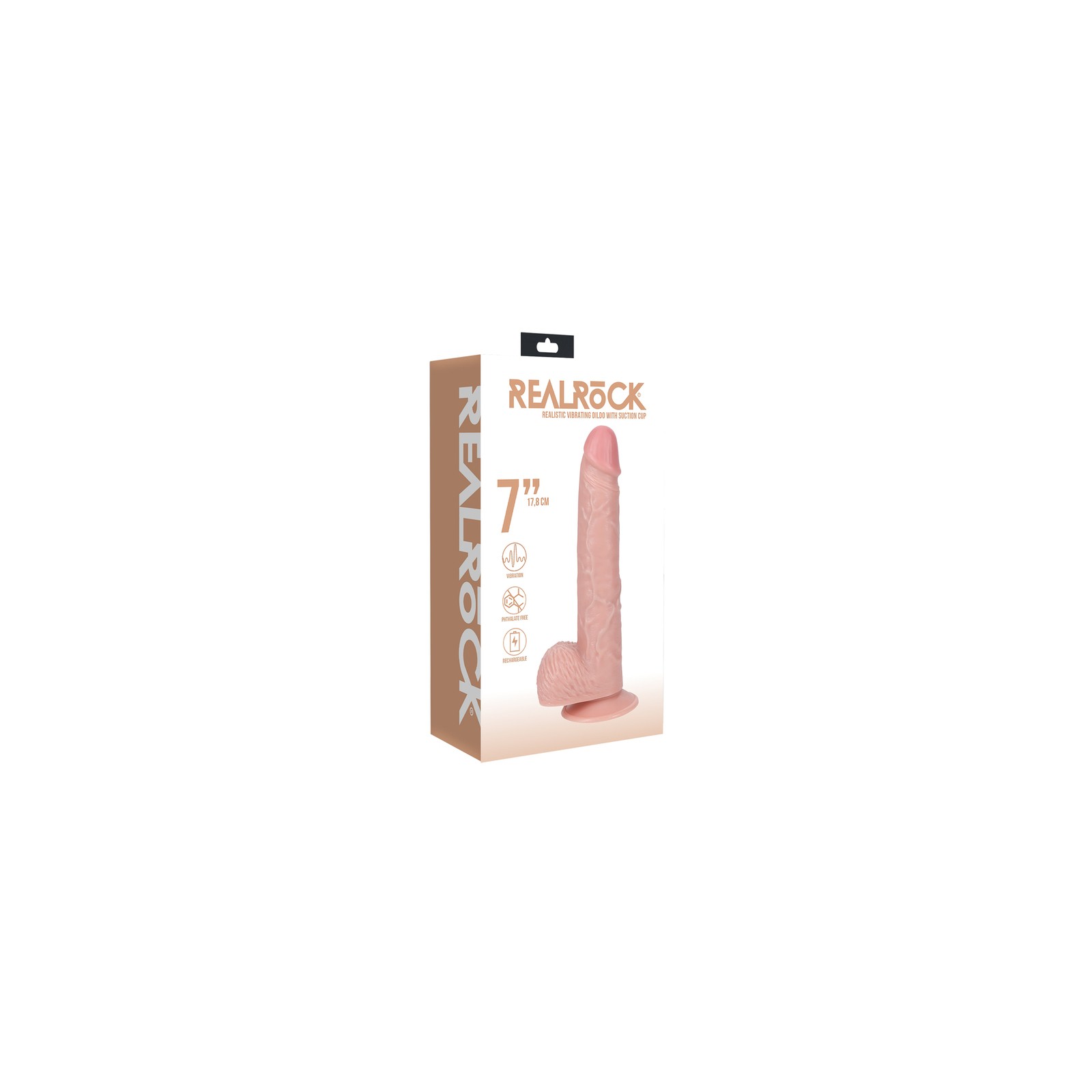 RealRock 7 in. Vibrador con Testículos Beige Regular