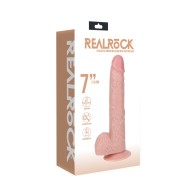 RealRock 7 in. Vibrador con Testículos Beige Regular