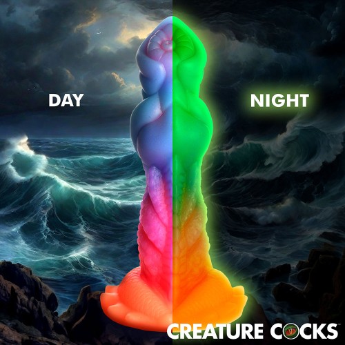 Glow-in-the-Dark Aqua-Cock Dildo from Creature Cocks