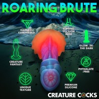 Glow-in-the-Dark Aqua-Cock Dildo from Creature Cocks