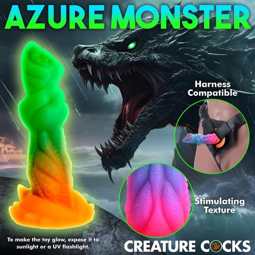 Glow-in-the-Dark Aqua-Cock Dildo from Creature Cocks