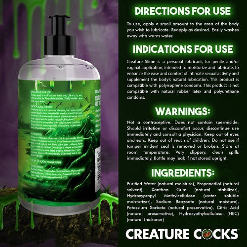 Lubricante Creature Slime a Base de Agua para un Placer Mejorado