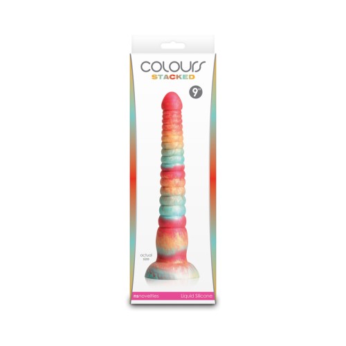 Dildo Colores Apilados 9 in. Rojo Oro - Placer Único