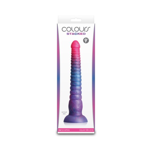 9 Inch Colours Stacked Silicone Dildo