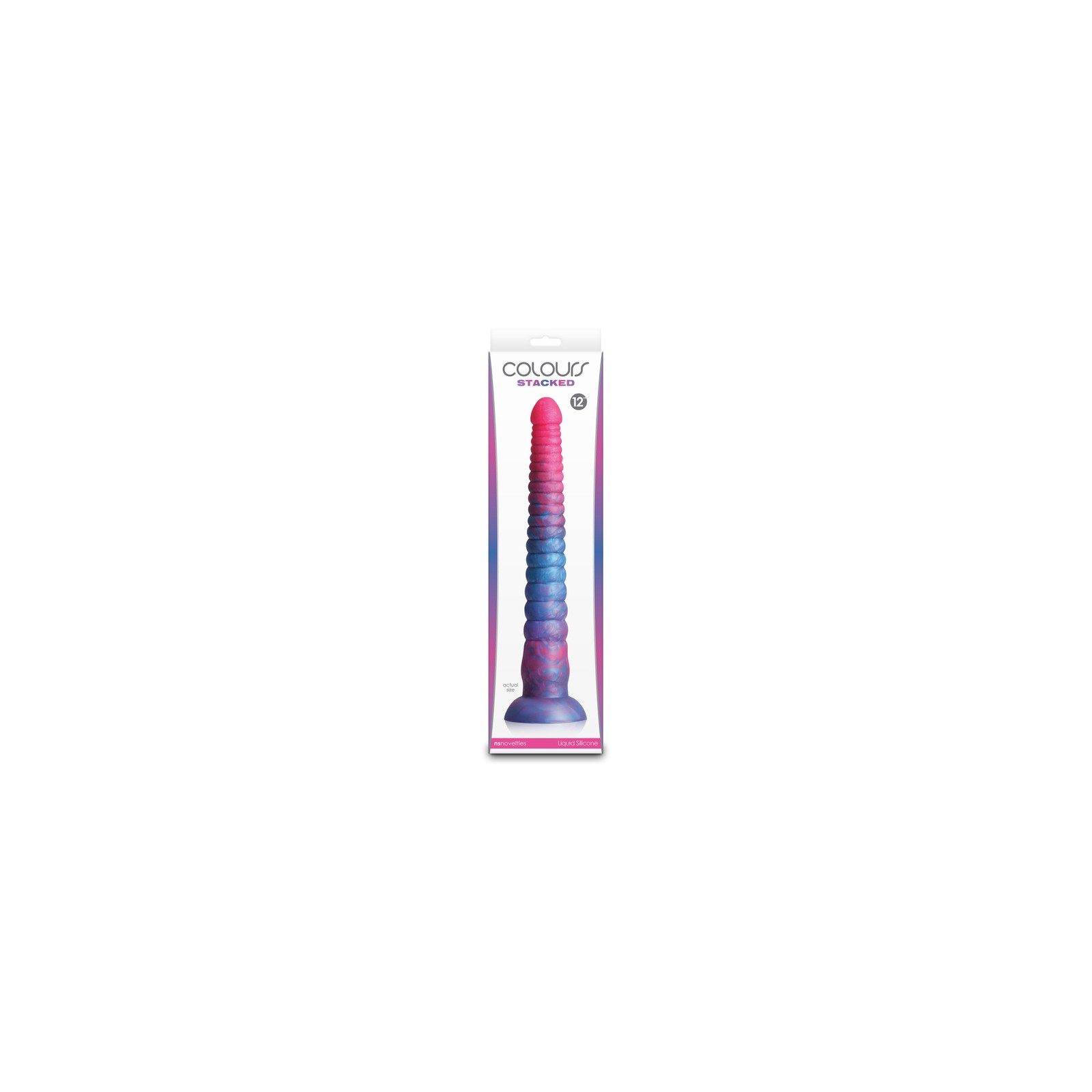 Colours Stacked 12 in. Dildo Pink/Blue