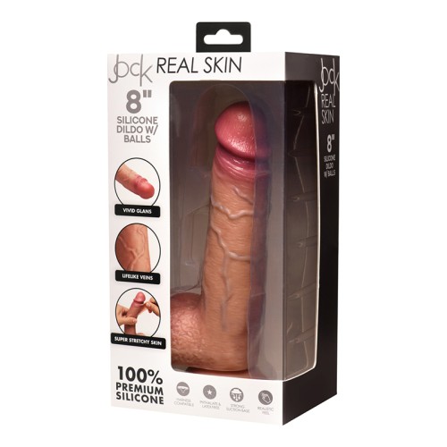 JOCK 8Inch Silicone Dildo with Balls