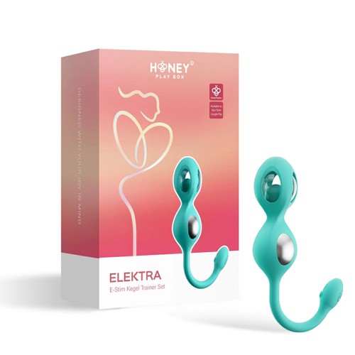 Honey Play Box Elektra Set de Entrenamiento Kegel Controlado por App E-Stim Cian