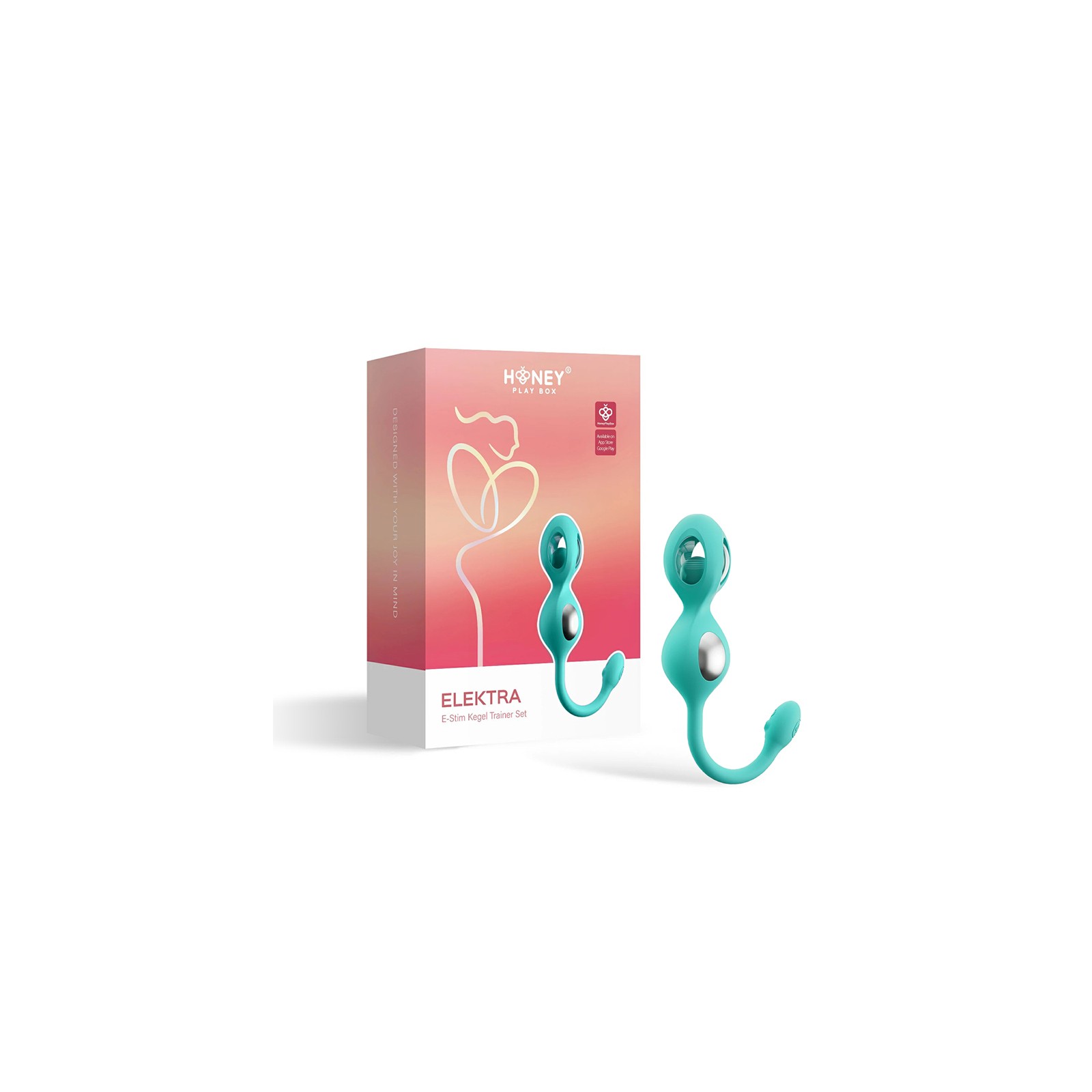 Honey Play Box Elektra App-Controlled E-Stim Kegel Training Set Cyan