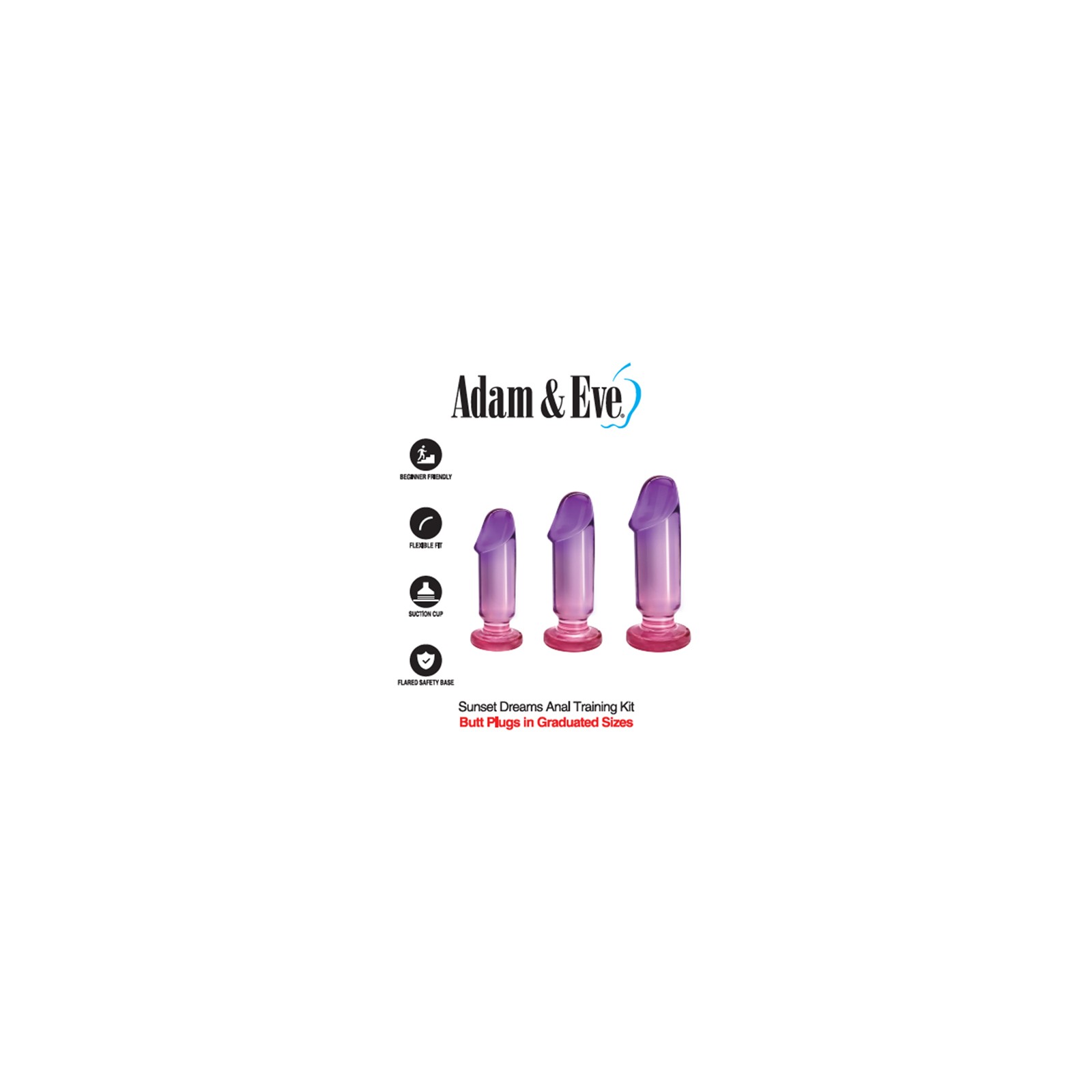 Kit de Entrenamiento de Plug Anal Sunset Dreams de Adam & Eve para Principiantes