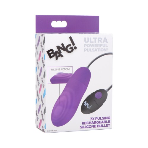 BANG! Bala Silicona Pulsante 7X Púrpura