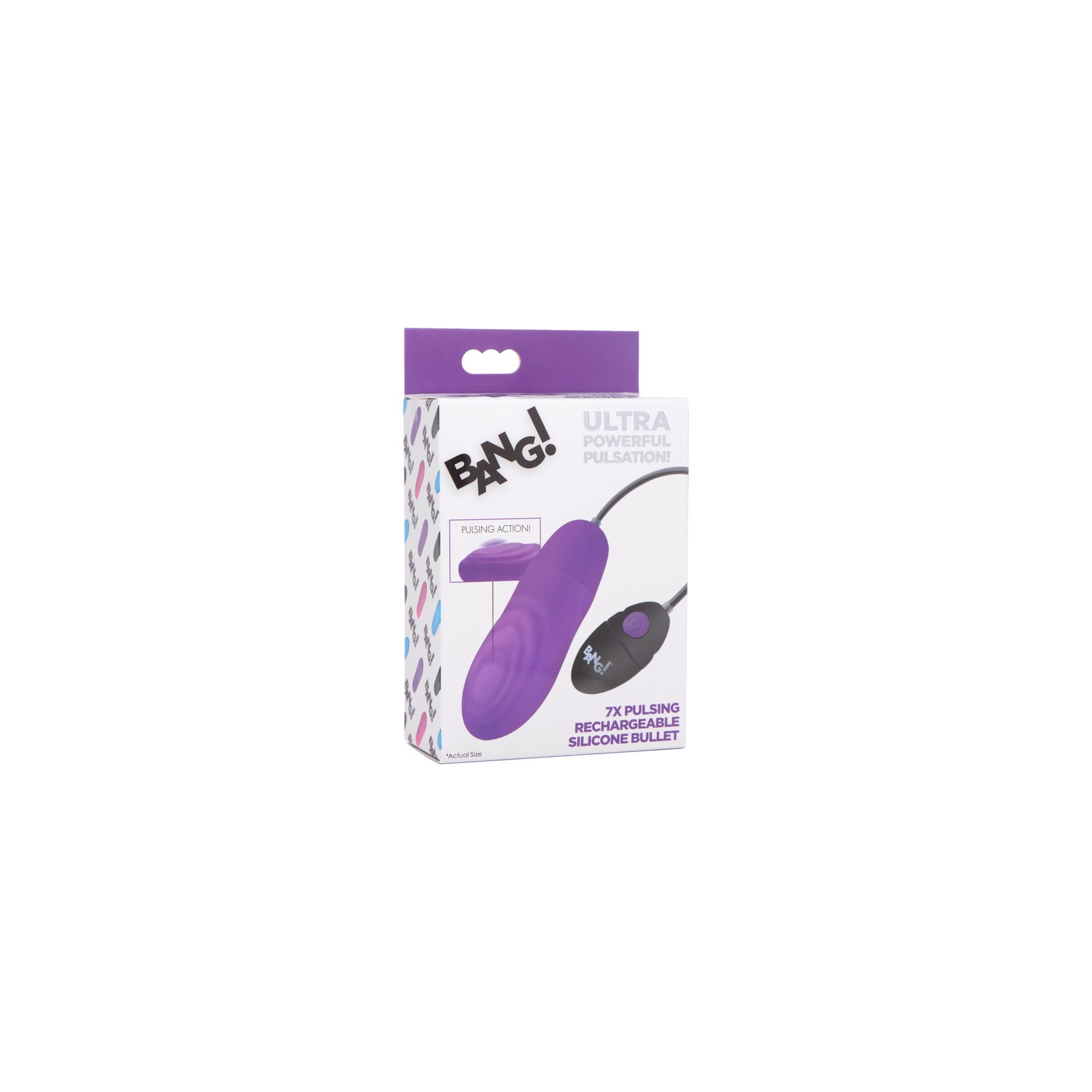 BANG! 7X Pulsing Silicone Bullet Purple