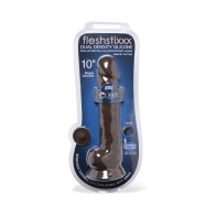 FLESHSTIXXX 10 in. Silicone Dildo with Balls