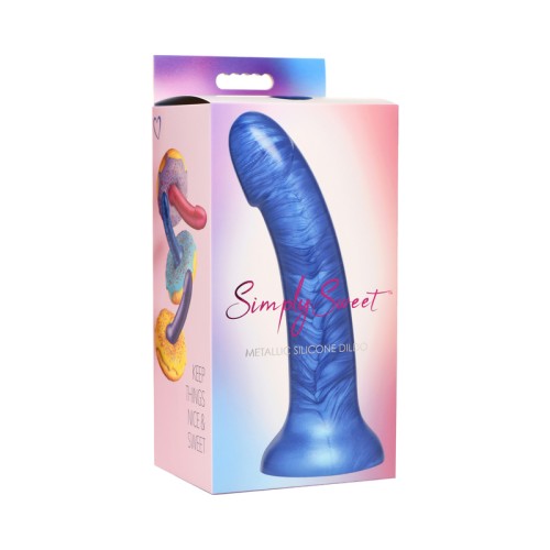 Simply Sweet 7 in. Metallic Blue Dildo