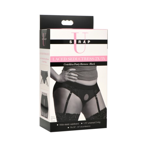 Strap U Laced Seductress Lace Crotchless Panty Harness