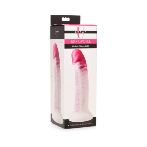 Strap U Realistic Swirl Silicone Dildo Pink