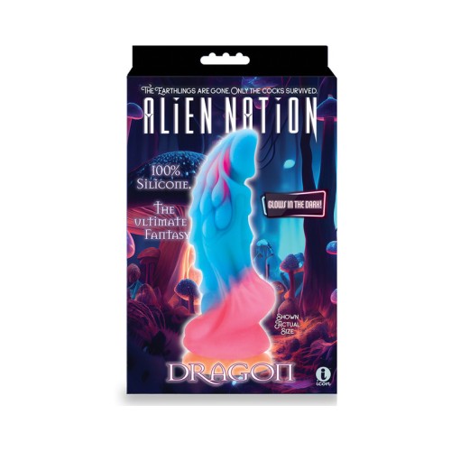 Dildo Glow-in-the-Dark Dragón AlienNation de 9 in. - Placer Encantador