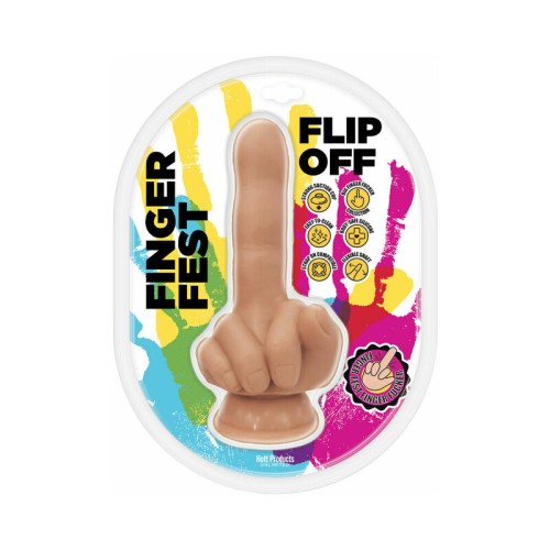 Dildo Flip Off Finger Fest Beige