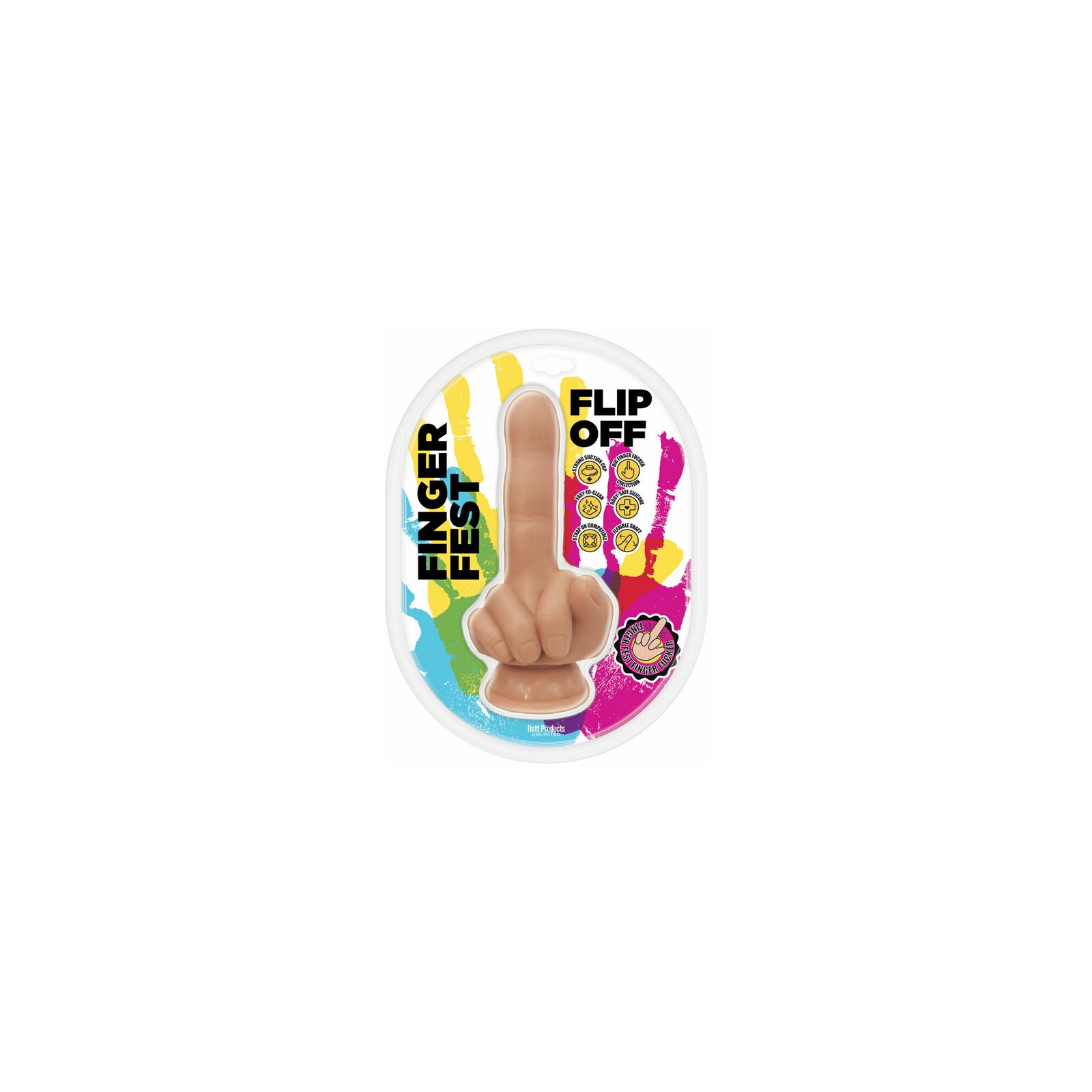 Dildo Flip Off Finger Fest Beige