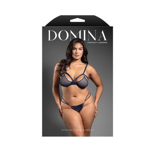 Domina Metallic Cage Bra and Panty Queen Size