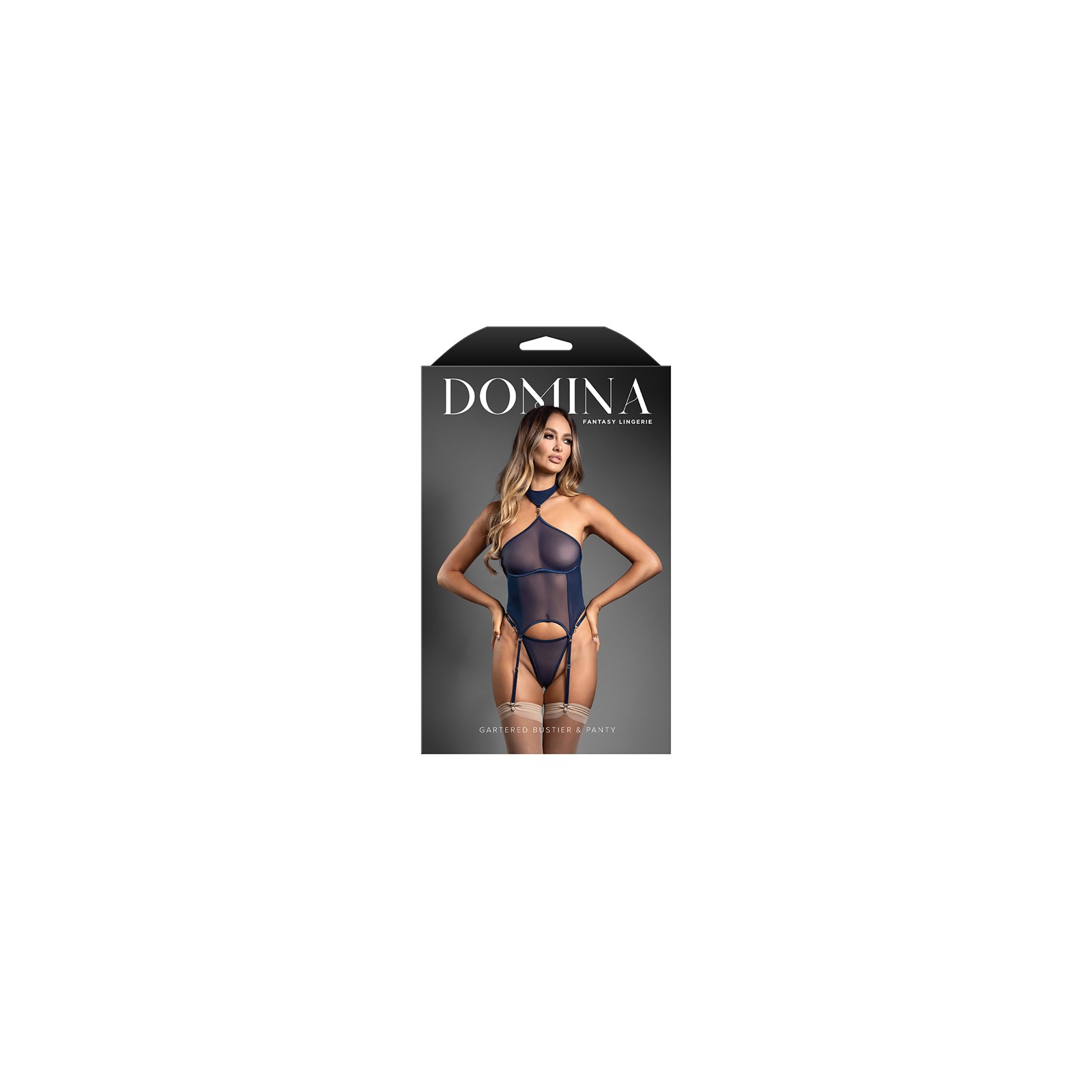 Fantasy Lingerie Bustier de Malla con Ligueros Domina