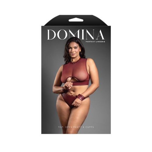 Conjunto Domina de Cuero Sintético de Fantasy Lingerie