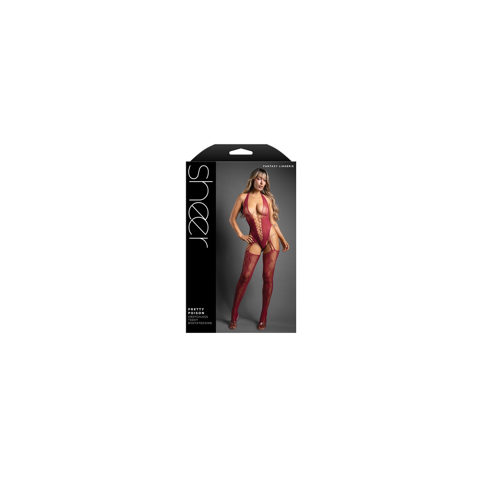 Crotchless Snakeskin Knit Bodystocking - Fantasy Lingerie