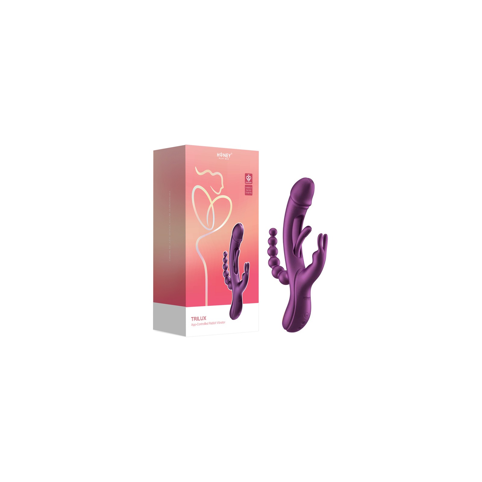 Honey Play Box TRILUX Kinky Finger Rabbit Vibrator with Anal Beads