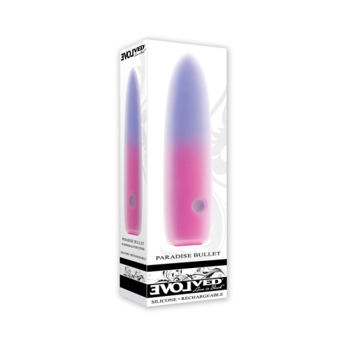 Vibrador Bullet Recargable Evolved Paradise en Rosa/Púrpura