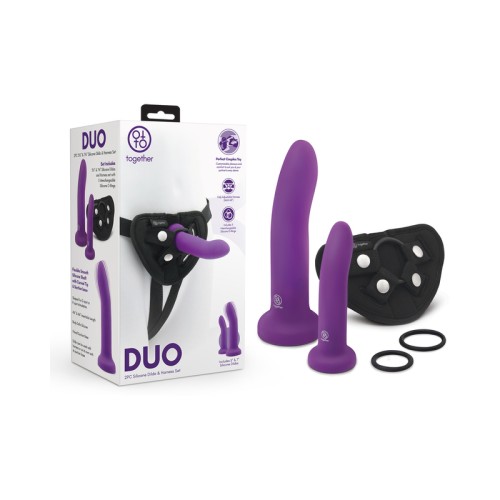 Set de Dildo y Arnés Duo Silicona - Morado