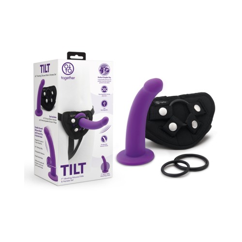 Together Tilt Vibrating Dildo and Harness Set - Targeted Pleasure