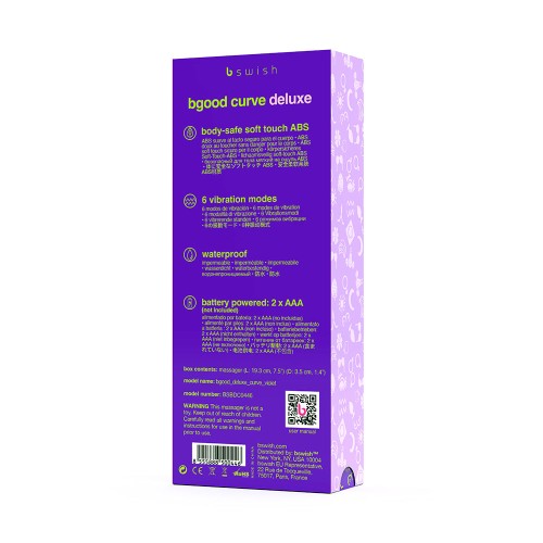 B Swish Bgood Deluxe Curve Vibrator 7 Inch Violet